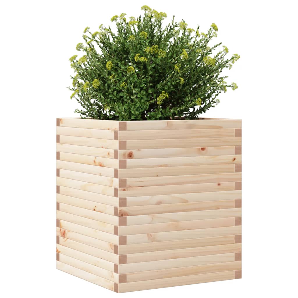 vidaXL Jardinera de madera maciza de pino 60x60x68,5 cm