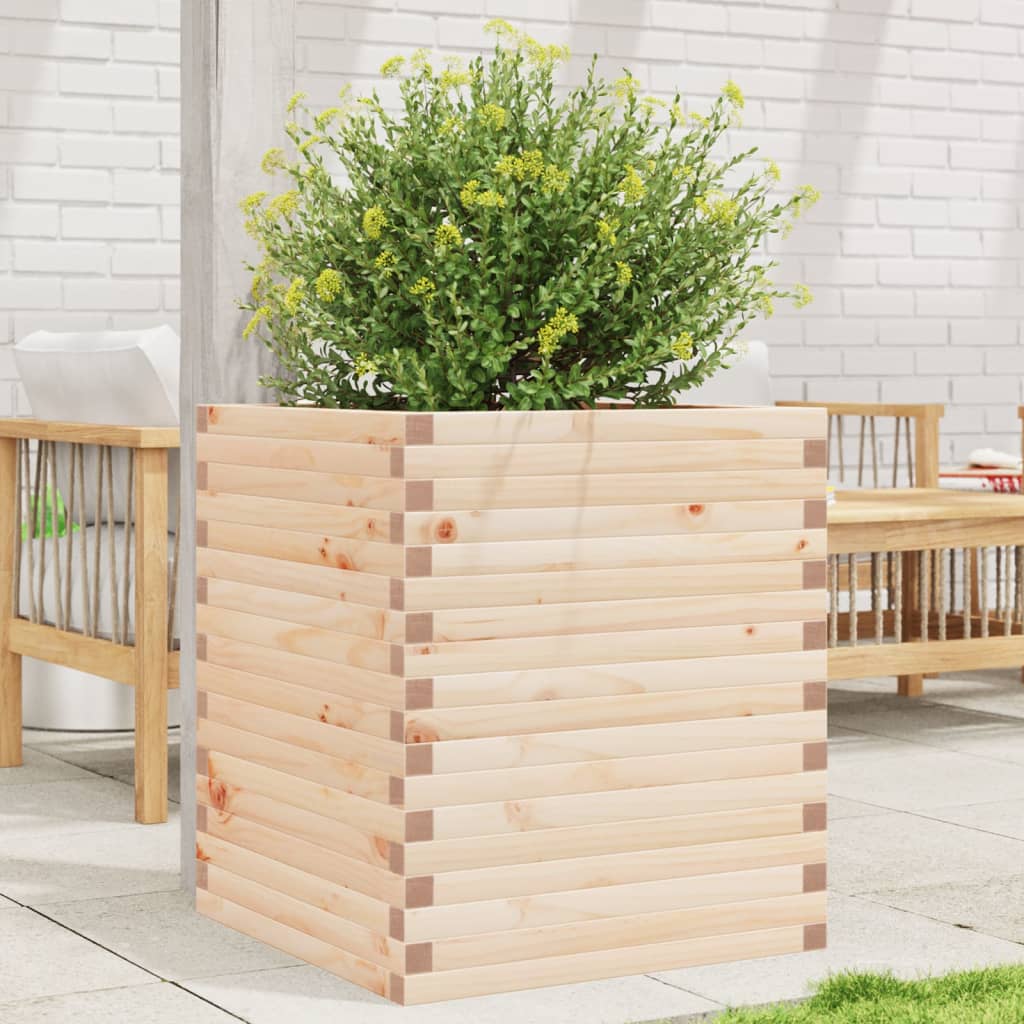 vidaXL Jardinera de madera maciza de pino 60x60x68,5 cm