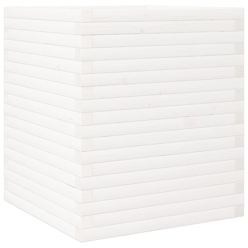 vidaXL Jardinera madera maciza de pino blanco 60x60x68,5 cm