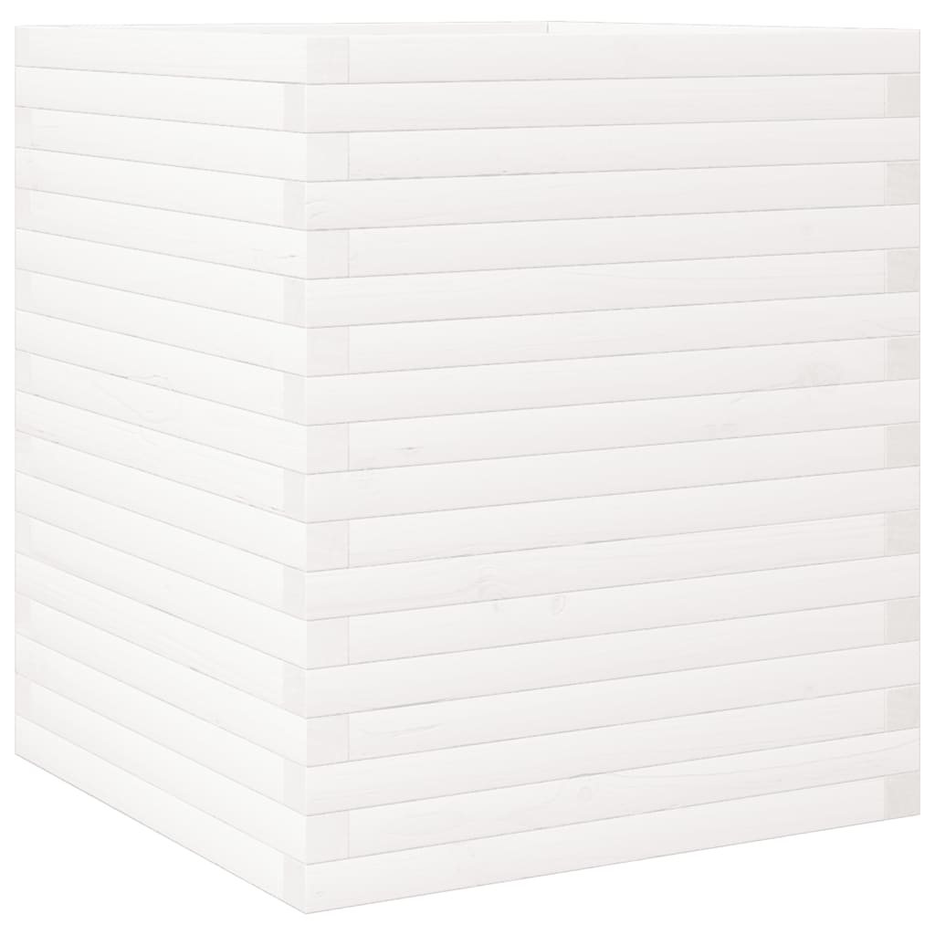 vidaXL Jardinera madera maciza de pino blanco 60x60x68,5 cm