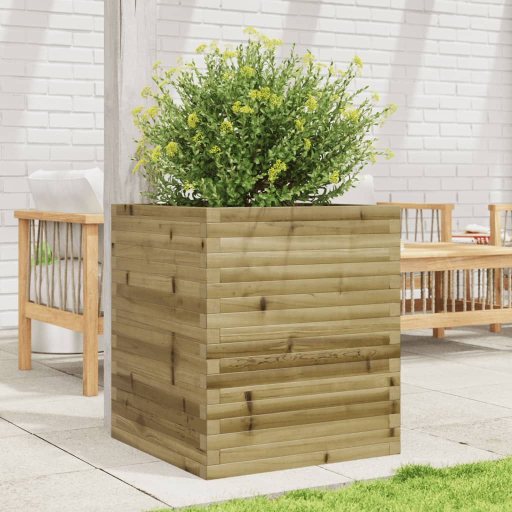 vidaXL Jardinera de madera de pino impregnada 60x60x68,5 cm