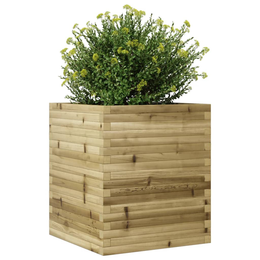 vidaXL Jardinera de madera de pino impregnada 60x60x68,5 cm