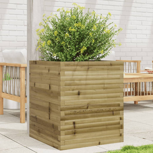 vidaXL Jardinera de madera de pino impregnada 60x60x68,5 cm