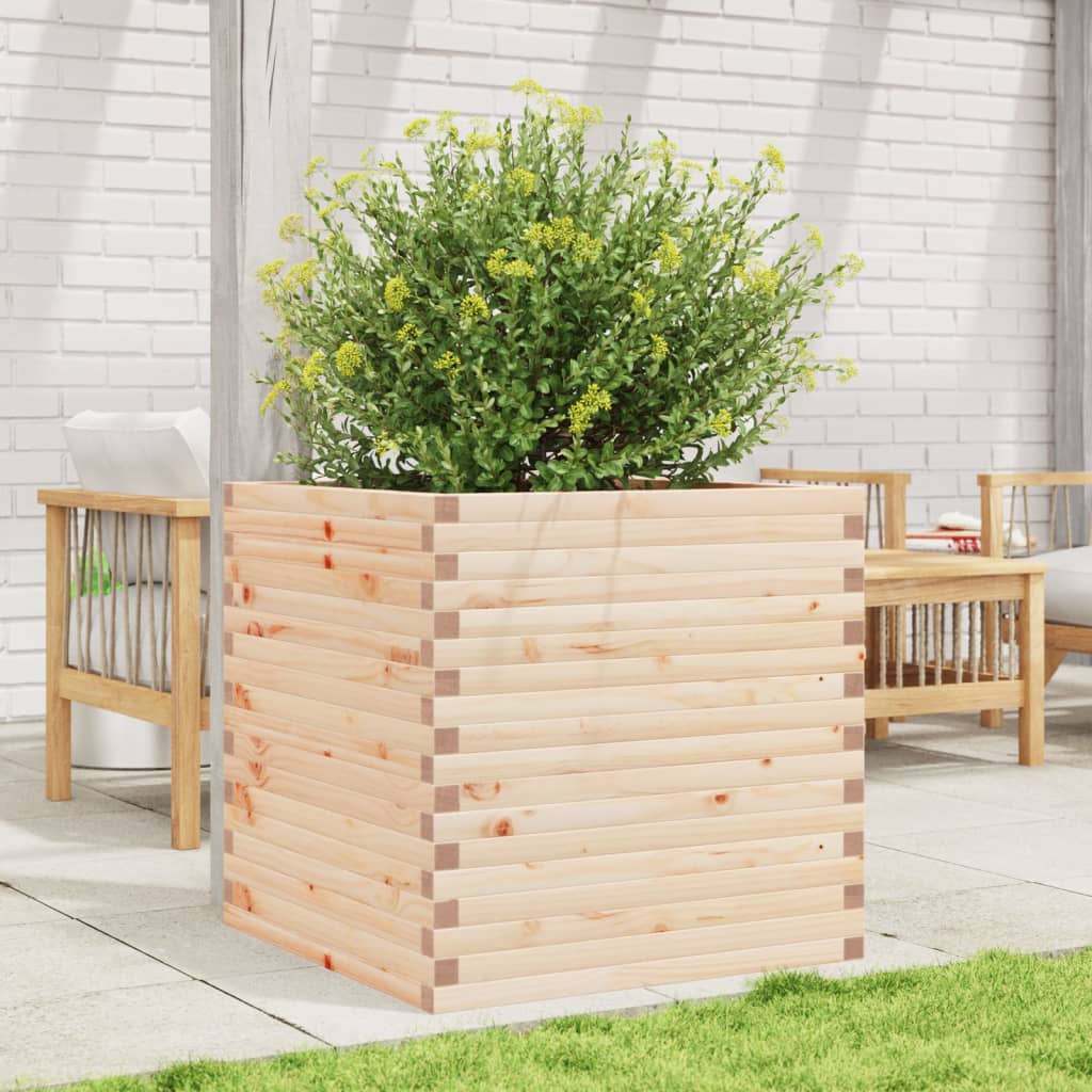 vidaXL Jardinera de madera maciza de pino 70x70x68,5 cm