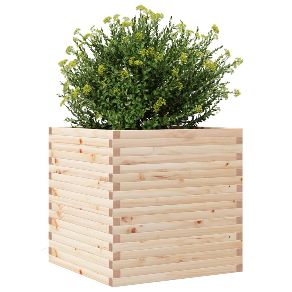 vidaXL Jardinera de madera maciza de pino 70x70x68,5 cm