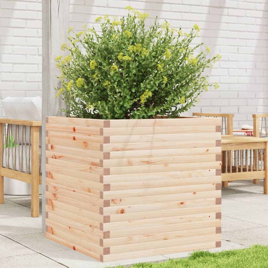 vidaXL Jardinera de madera maciza de pino 70x70x68,5 cm