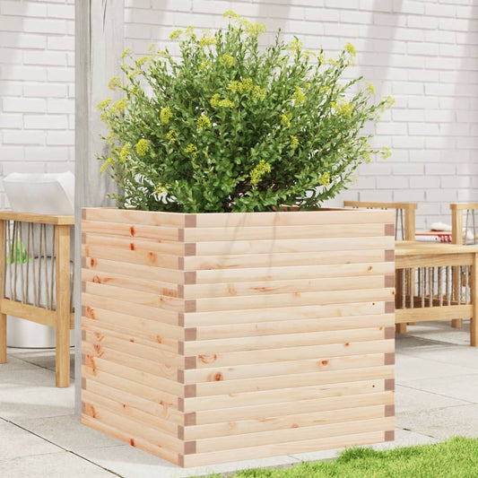 vidaXL Jardinera de madera maciza de pino 70x70x68,5 cm