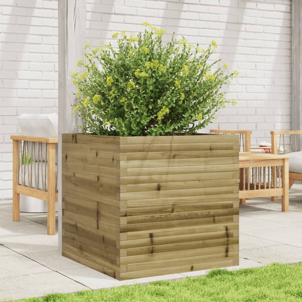 vidaXL Jardinera de madera de pino impregnada 70x70x68,5 cm