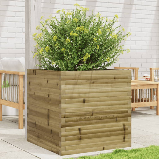 vidaXL Jardinera de madera de pino impregnada 70x70x68,5 cm