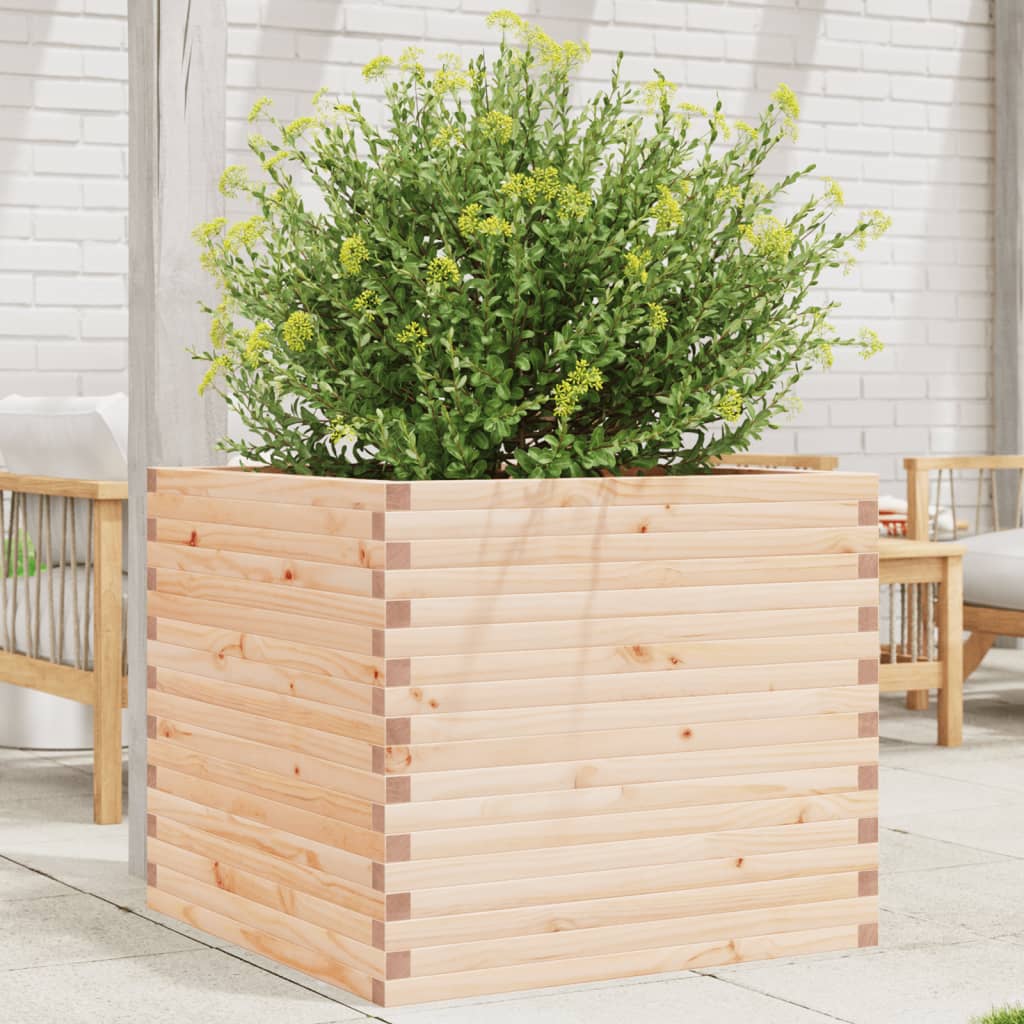 vidaXL Jardinera de madera maciza de pino 80x80x68,5 cm