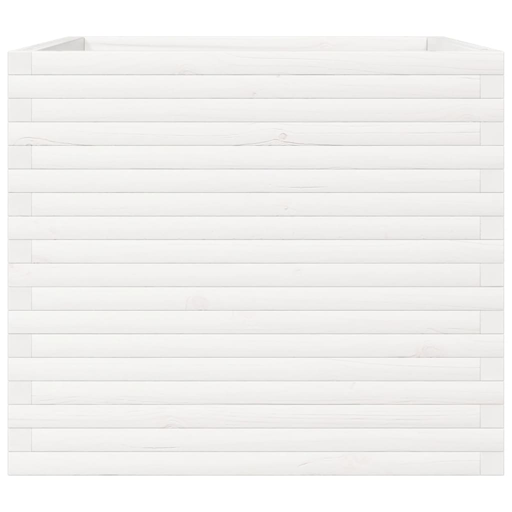 vidaXL Jardinera madera maciza de pino blanco 80x80x68,5 cm