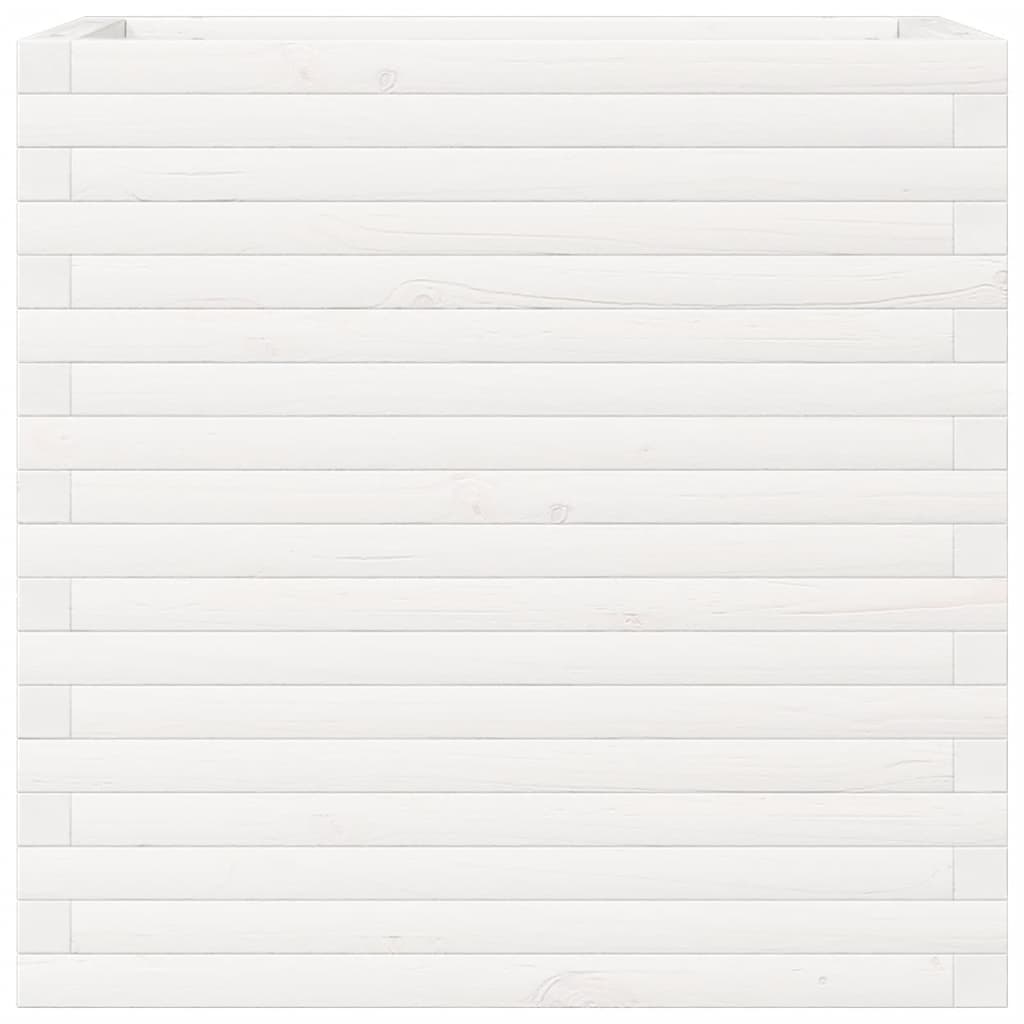 vidaXL Jardinera madera maciza de pino blanco 70x40x68,5 cm