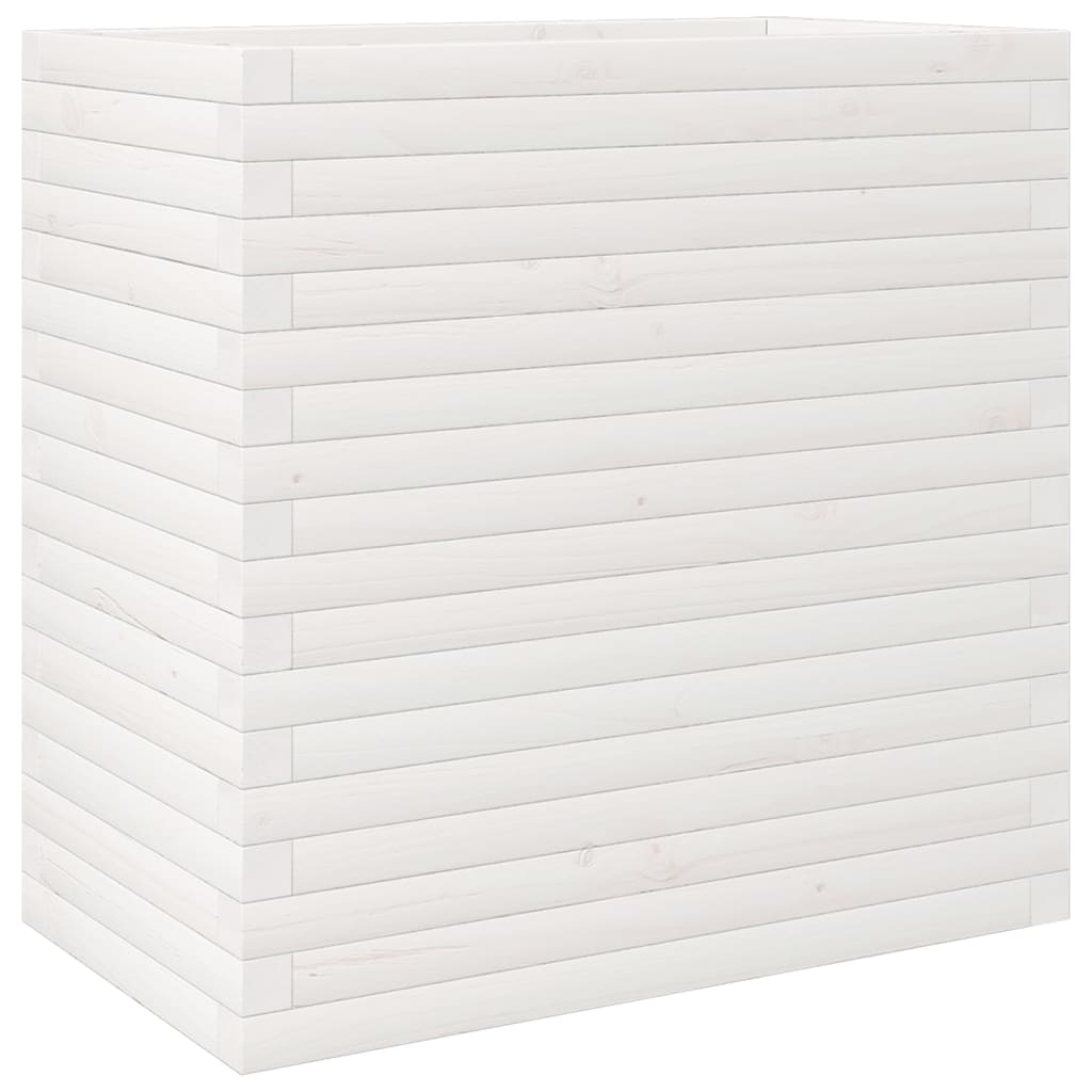 vidaXL Jardinera madera maciza de pino blanco 70x40x68,5 cm