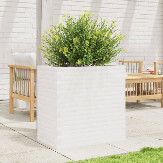 vidaXL Jardinera madera maciza de pino blanco 70x40x68,5 cm