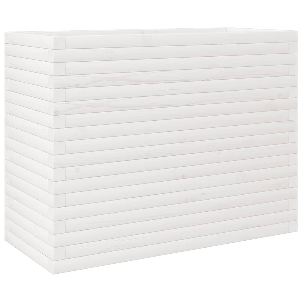 vidaXL Jardinera madera maciza de pino blanco 90x40x68,5 cm