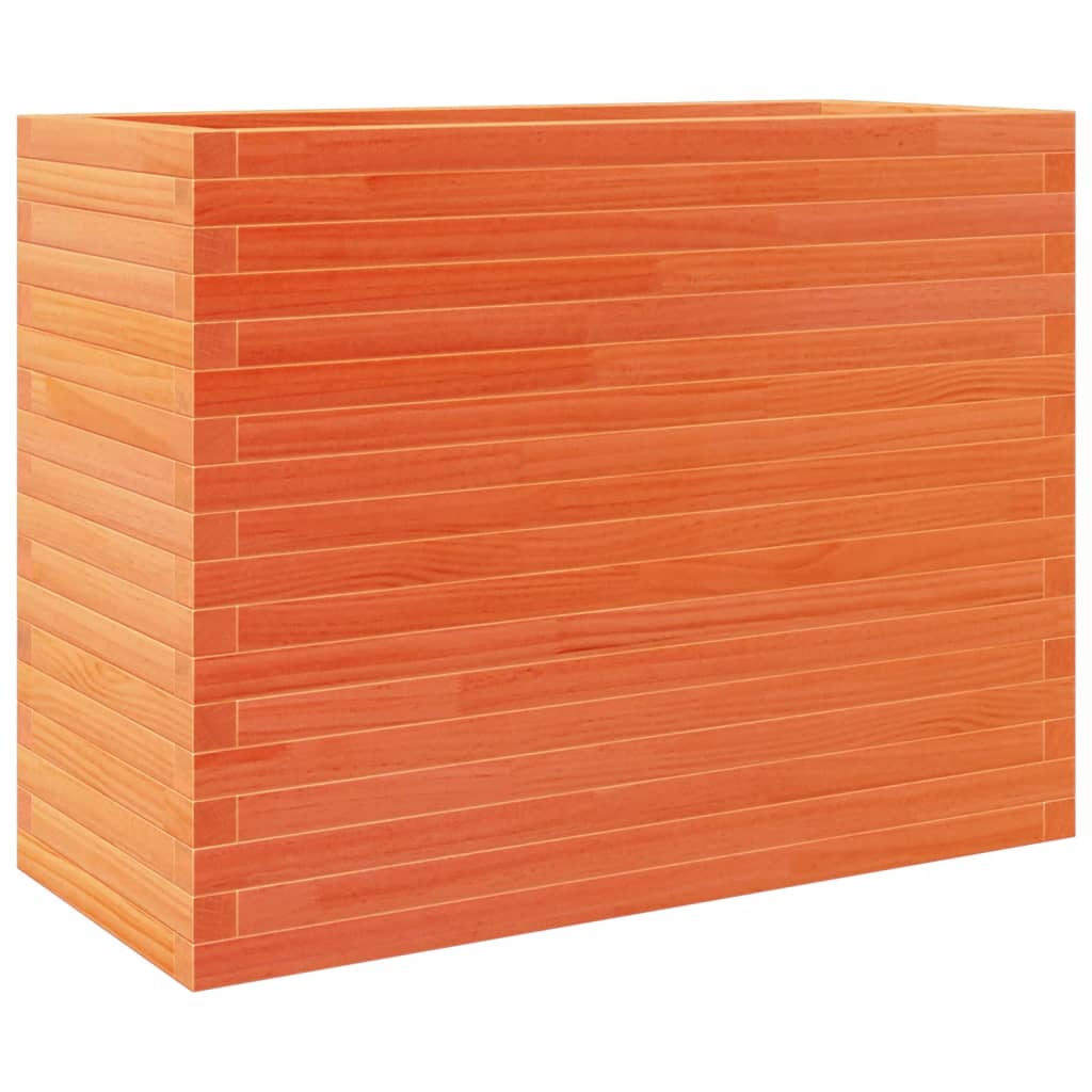 vidaXL Jardinera madera maciza de pino marrón cera 90x40x68,5 cm