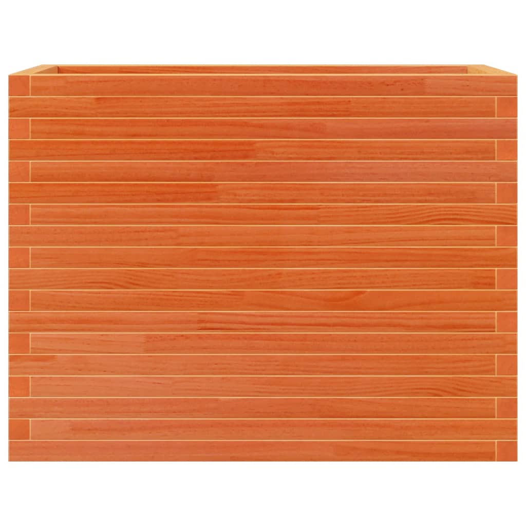 vidaXL Jardinera madera maciza de pino marrón cera 90x40x68,5 cm