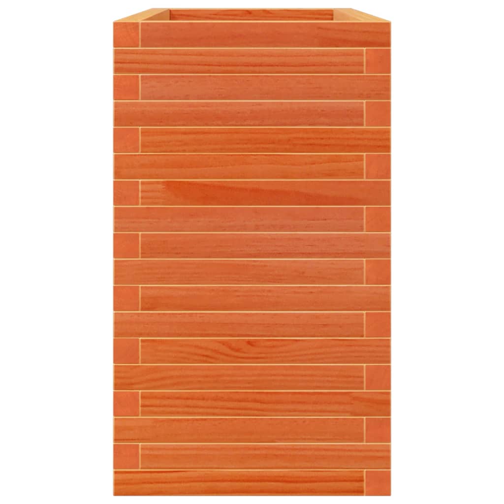 vidaXL Jardinera madera maciza de pino marrón cera 90x40x68,5 cm