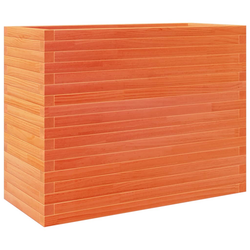 vidaXL Jardinera madera maciza de pino marrón cera 90x40x68,5 cm