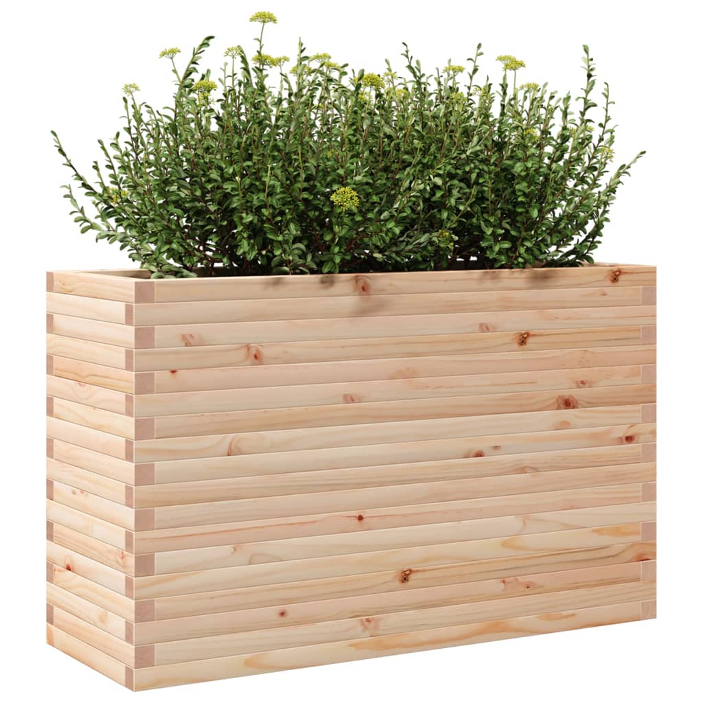 vidaXL Jardinera madera maciza de pino 110x40x68,5 cm