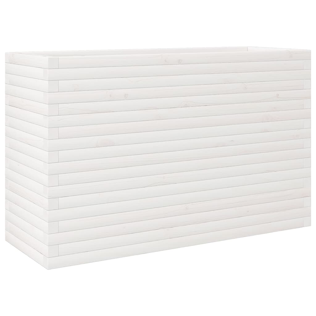 vidaXL Jardinera madera maciza de pino blanco 110x40x68,5 cm