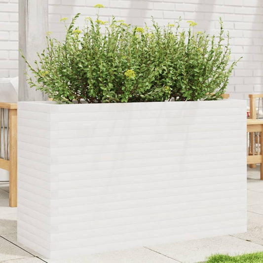 vidaXL Jardinera madera maciza de pino blanco 110x40x68,5 cm