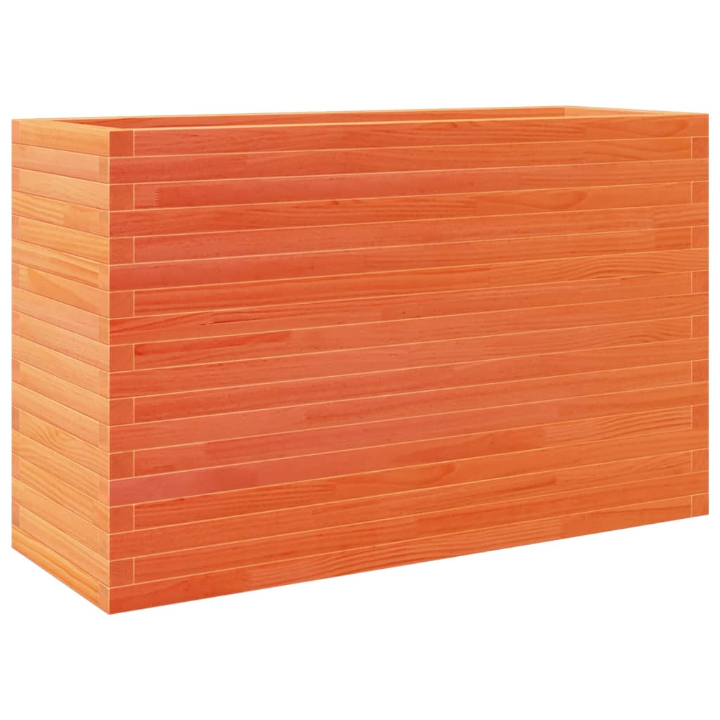 vidaXL Jardinera madera maciza de pino marrón cera 110x40x68,5 cm