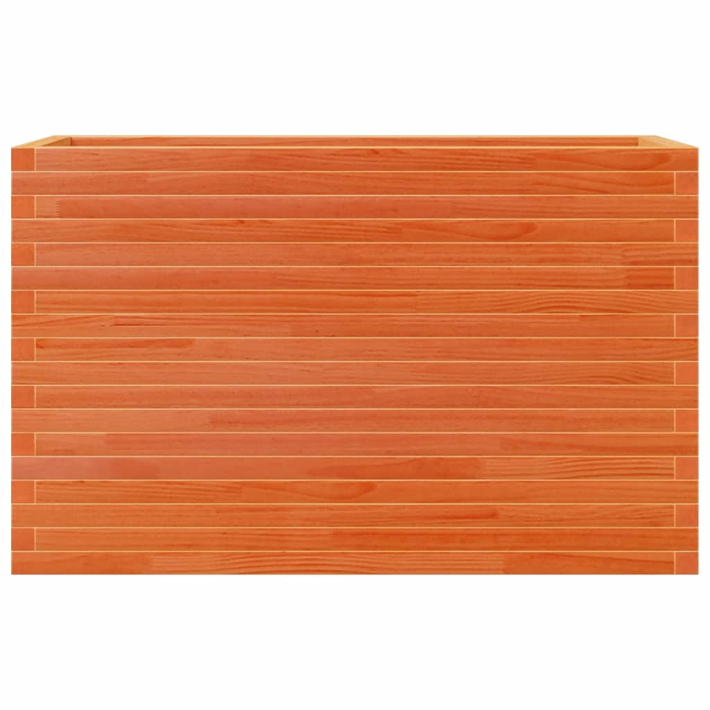 vidaXL Jardinera madera maciza de pino marrón cera 110x40x68,5 cm