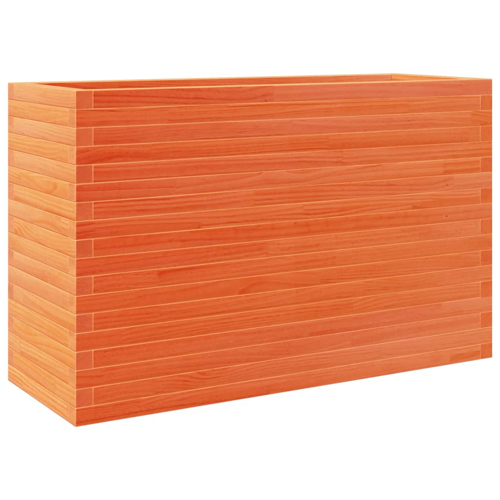 vidaXL Jardinera madera maciza de pino marrón cera 110x40x68,5 cm