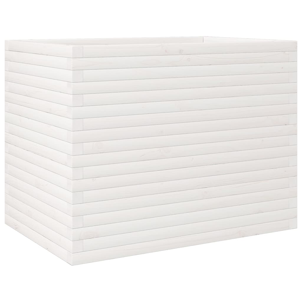 vidaXL Jardinera madera maciza de pino blanco 90x60x68,5 cm