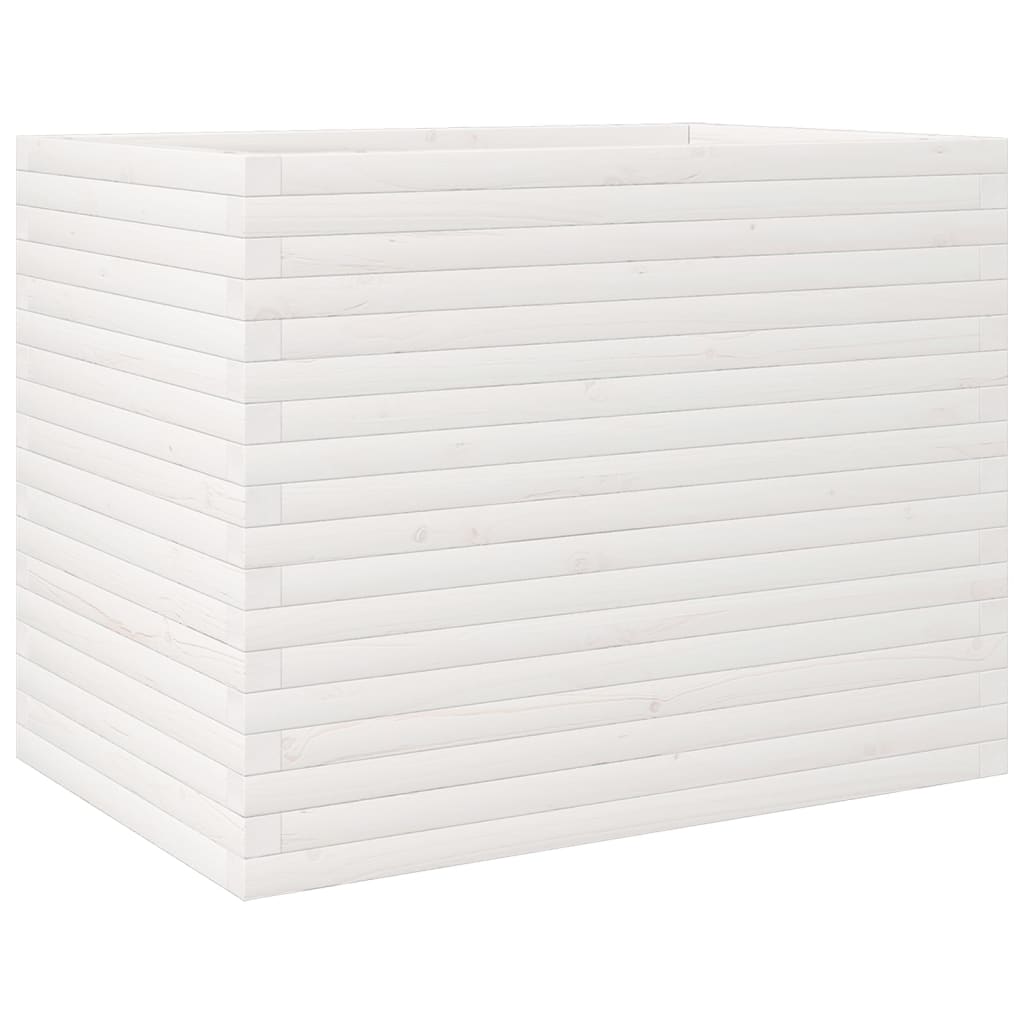 vidaXL Jardinera madera maciza de pino blanco 90x60x68,5 cm