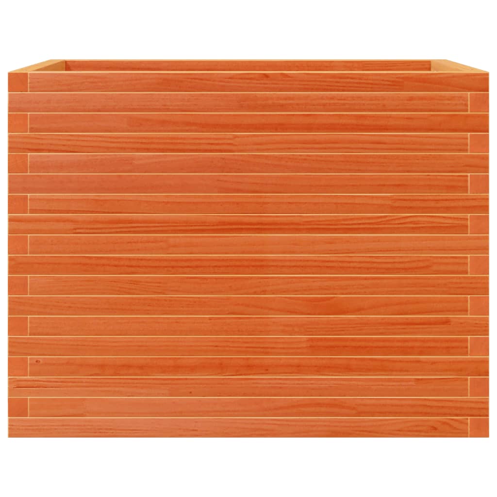 vidaXL Jardinera madera maciza de pino marrón cera 90x60x68,5 cm