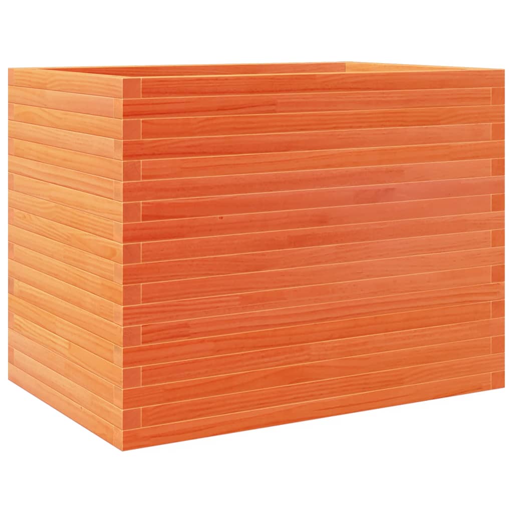 vidaXL Jardinera madera maciza de pino marrón cera 90x60x68,5 cm