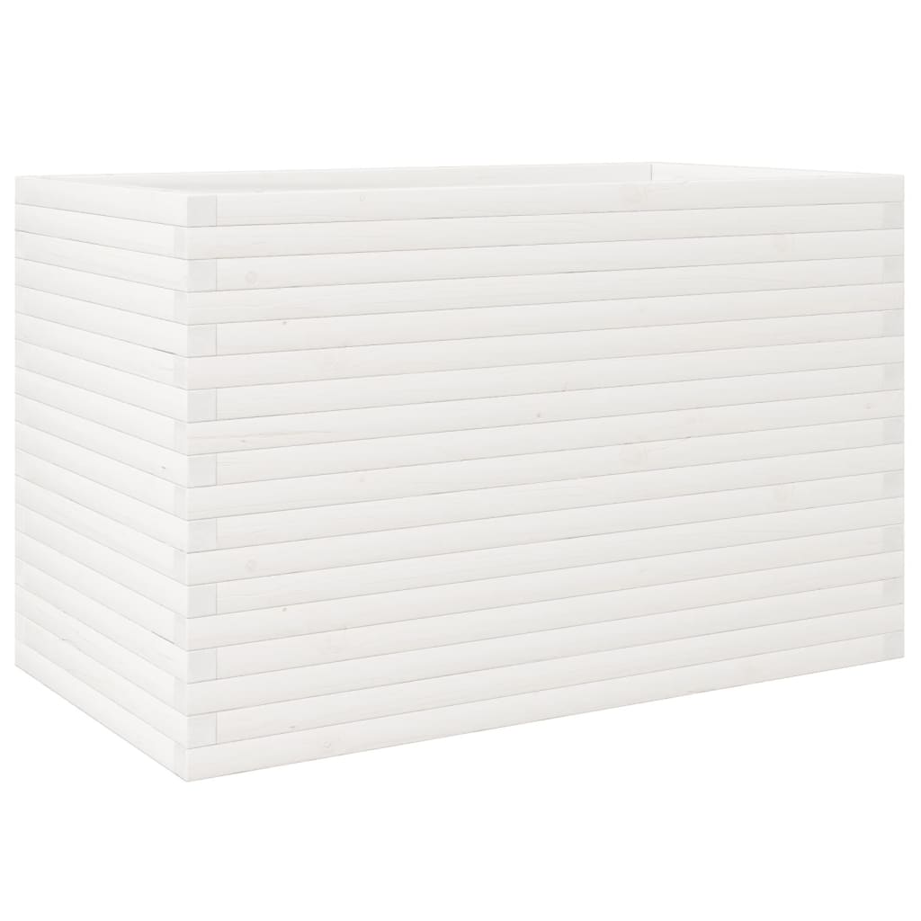 vidaXL Jardinera madera maciza de pino blanco 110x60x68,5 cm