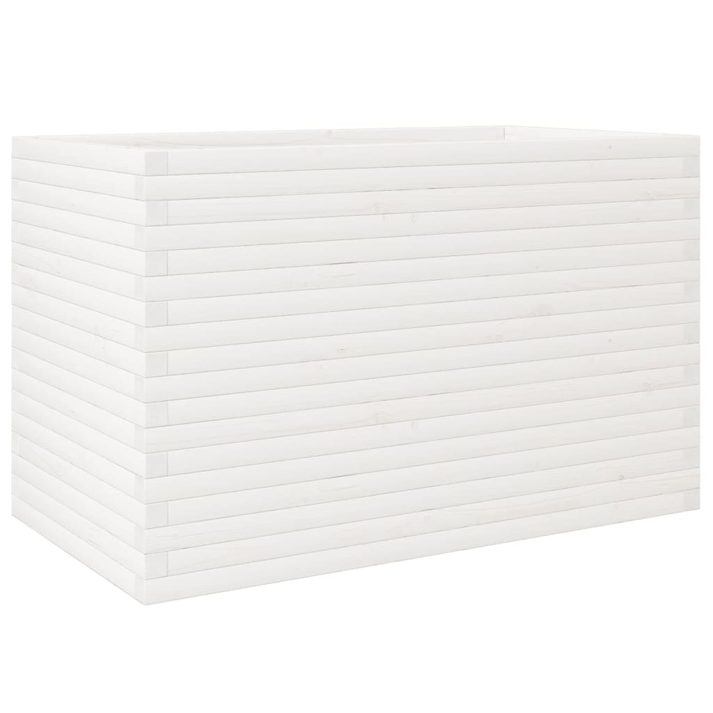 vidaXL Jardinera madera maciza de pino blanco 110x60x68,5 cm