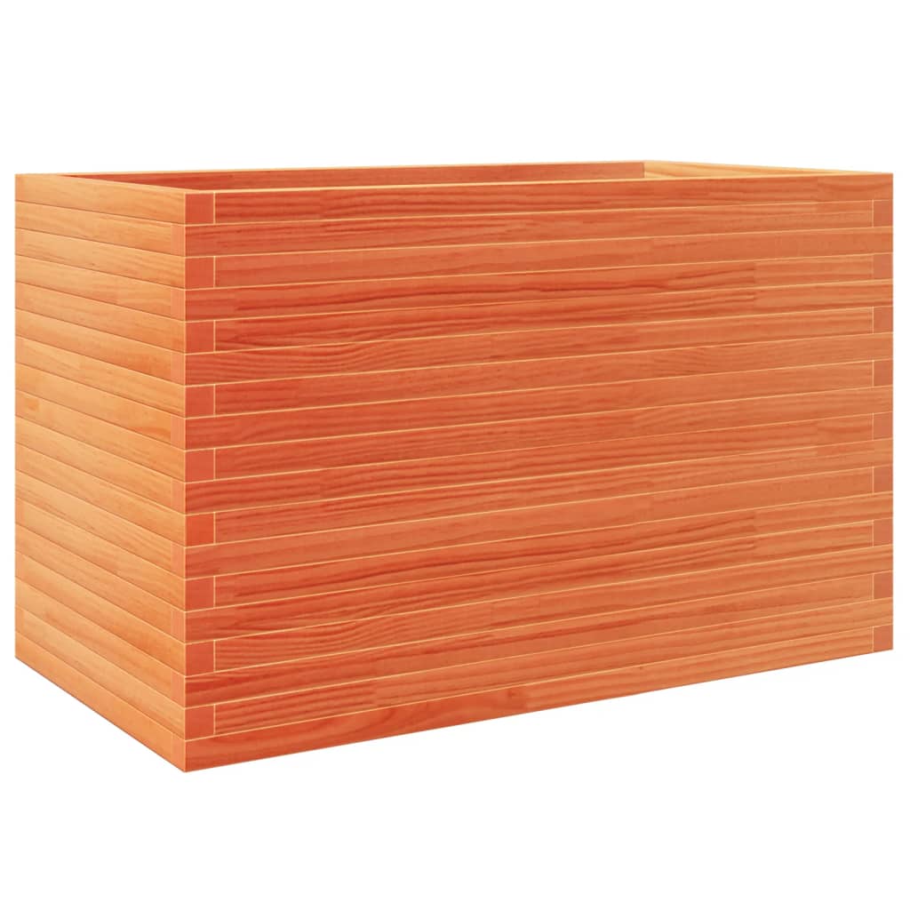 vidaXL Jardinera madera maciza de pino marrón cera 110x60x68,5 cm