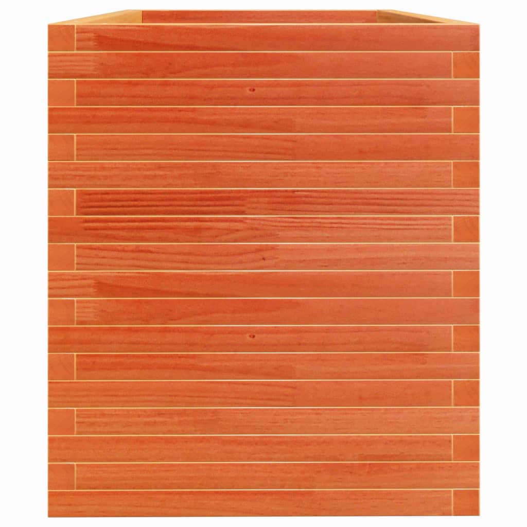 vidaXL Jardinera madera maciza de pino marrón cera 110x60x68,5 cm