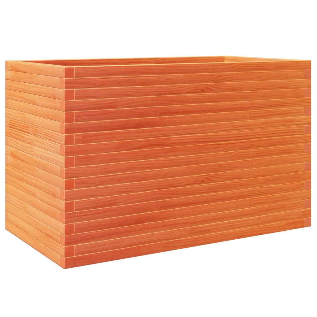 vidaXL Jardinera madera maciza de pino marrón cera 110x60x68,5 cm