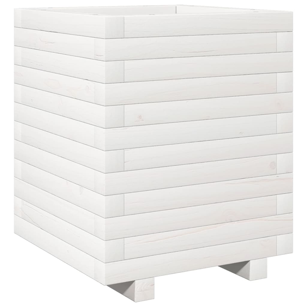 vidaXL Jardinera madera maciza de pino blanco 40x40x49,5 cm