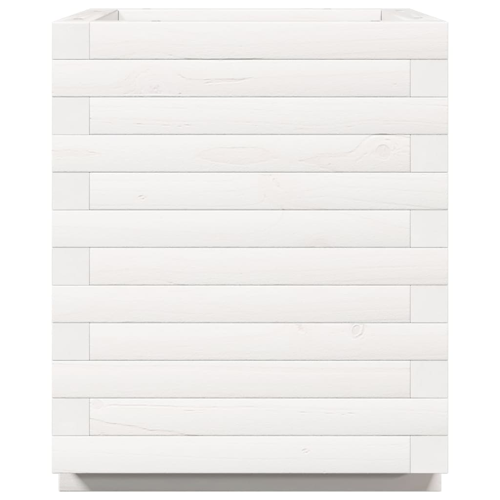 vidaXL Jardinera madera maciza de pino blanco 40x40x49,5 cm