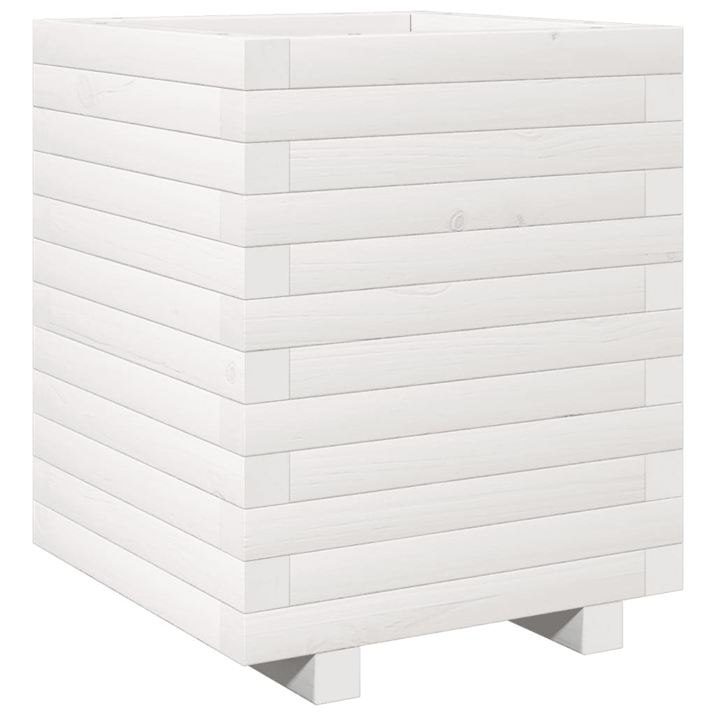 vidaXL Jardinera madera maciza de pino blanco 40x40x49,5 cm