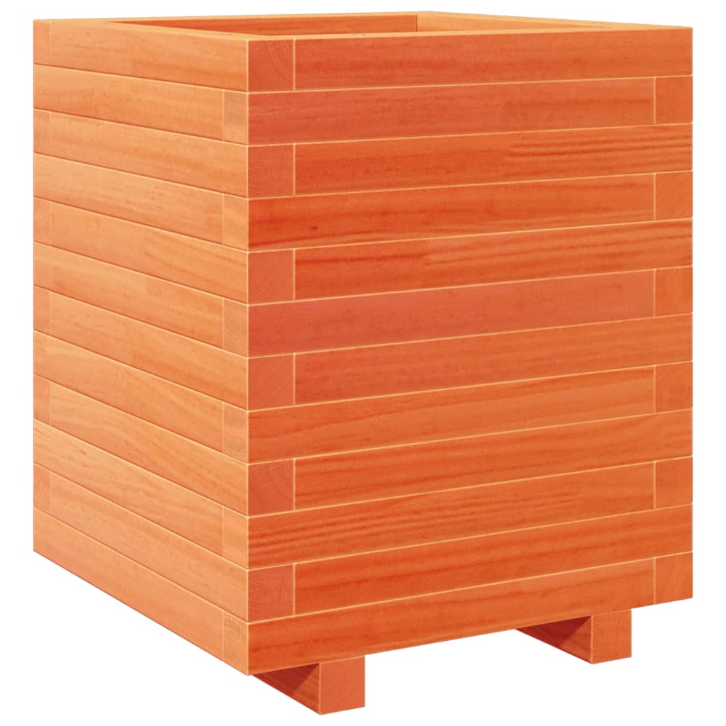 vidaXL Jardinera madera maciza de pino marrón cera 40x40x49,5 cm