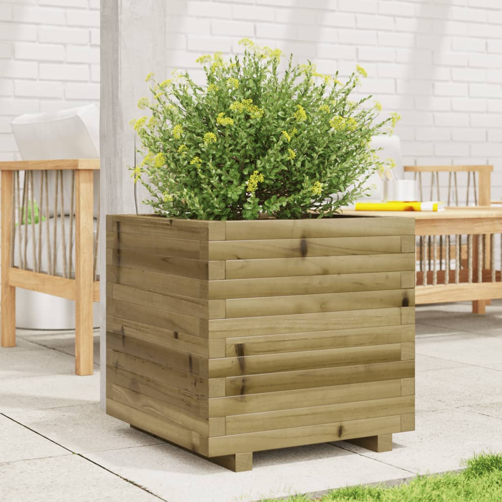 vidaXL Jardinera madera de pino impregnada 50x50x49,5 cm