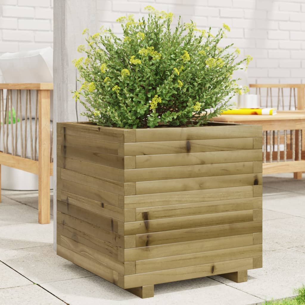 vidaXL Jardinera madera de pino impregnada 50x50x49,5 cm