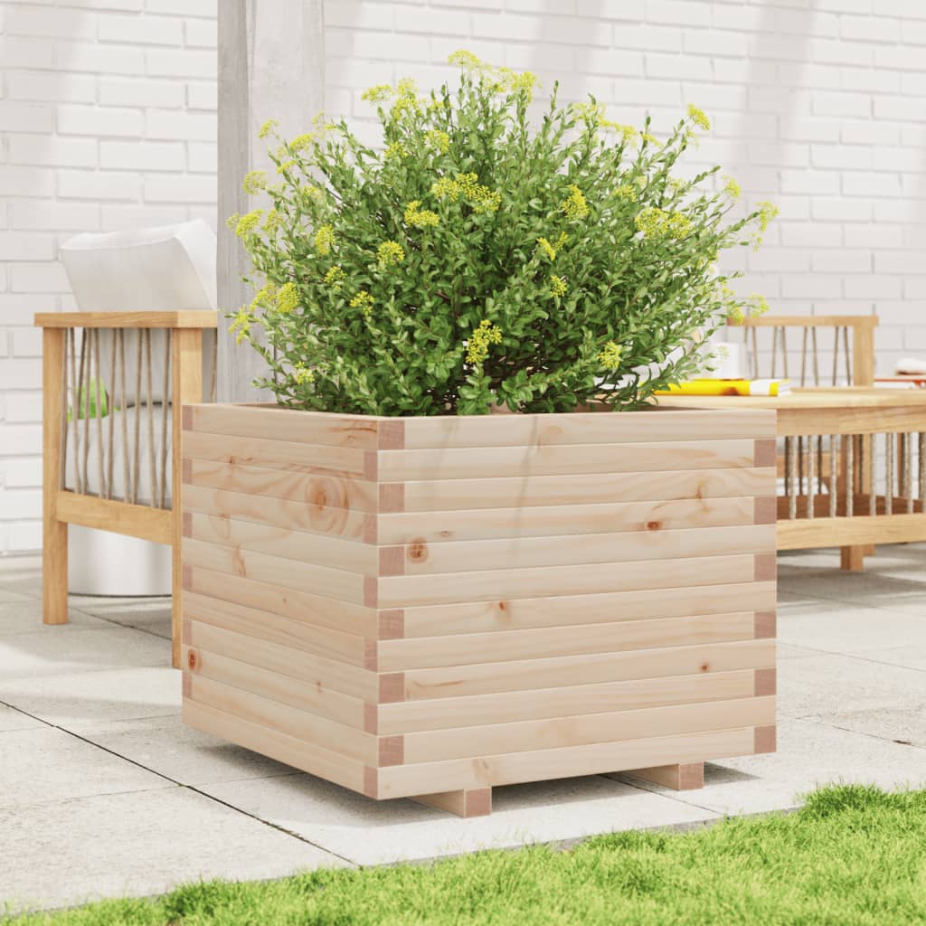 vidaXL Jardinera madera maciza de pino 60x60x49,5 cm