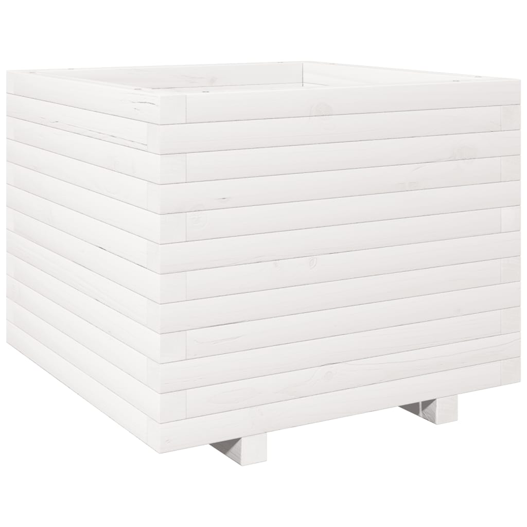 vidaXL Jardinera madera maciza de pino blanco 60x60x49,5 cm