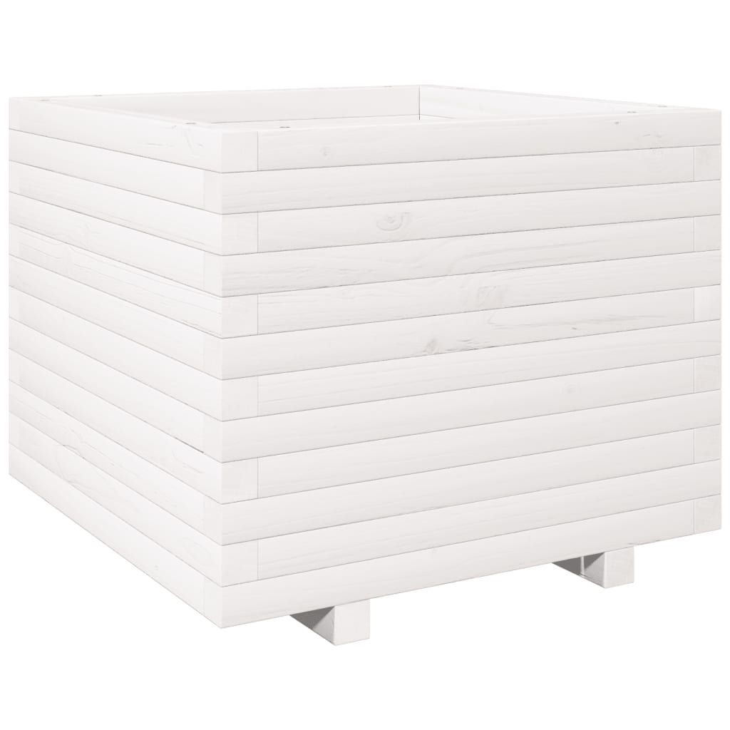 vidaXL Jardinera madera maciza de pino blanco 60x60x49,5 cm