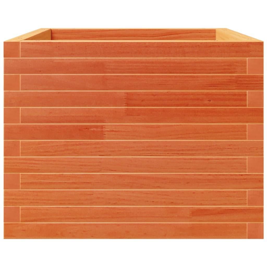 vidaXL Jardinera madera maciza de pino marrón cera 60x60x49,5 cm