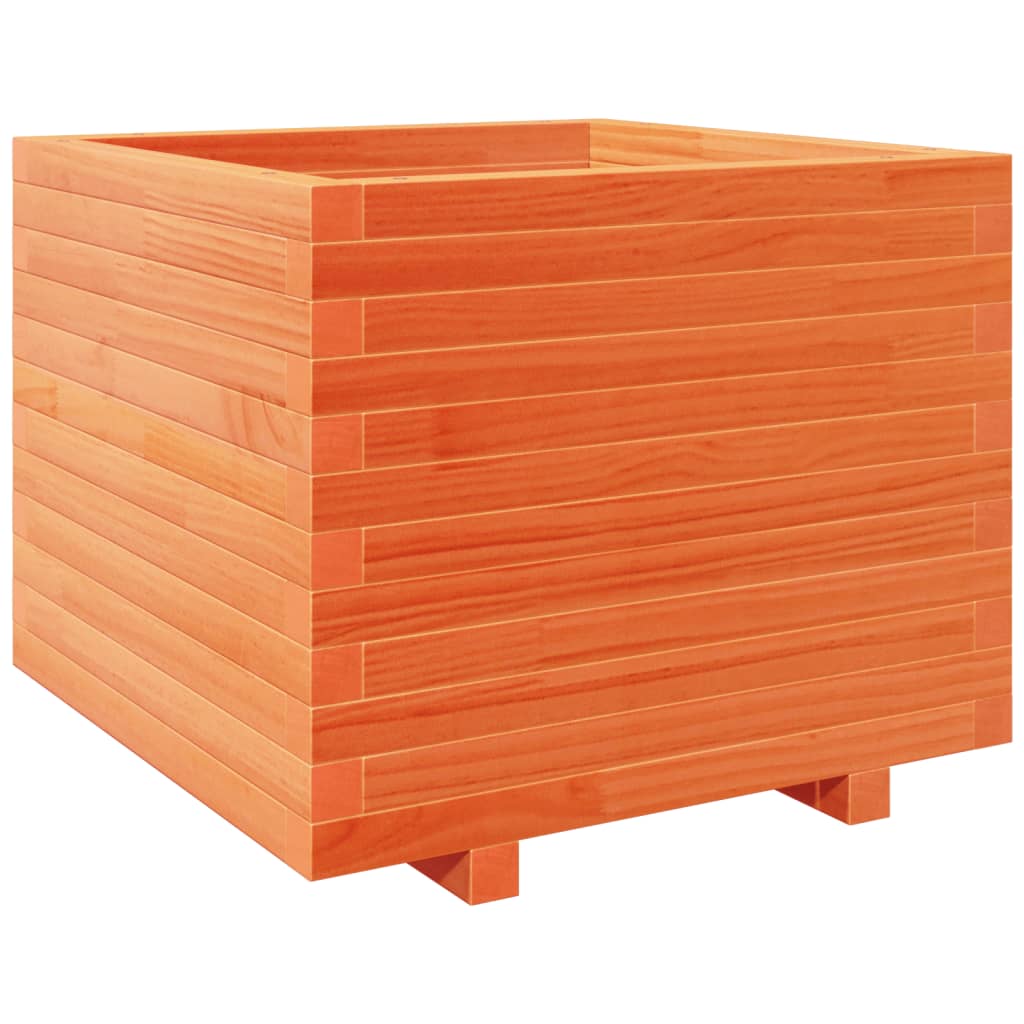 vidaXL Jardinera madera maciza de pino marrón cera 60x60x49,5 cm