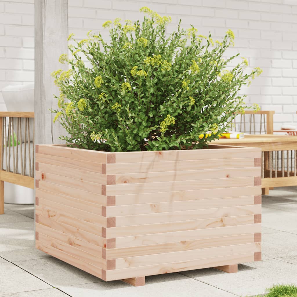 vidaXL Jardinera de madera maciza de pino 70x70x49,5 cm